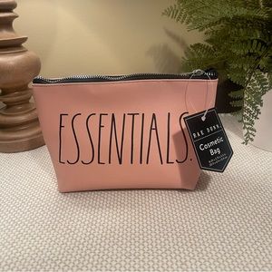 Rae Dunn Cosmetic Bag. Peach and Black. Essentials.